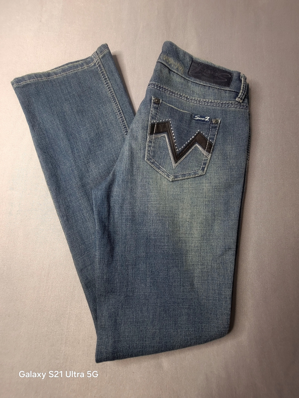 Seven Womens  Boots Cut Leg Jeans with Contrast Pocket Stitch Size 4